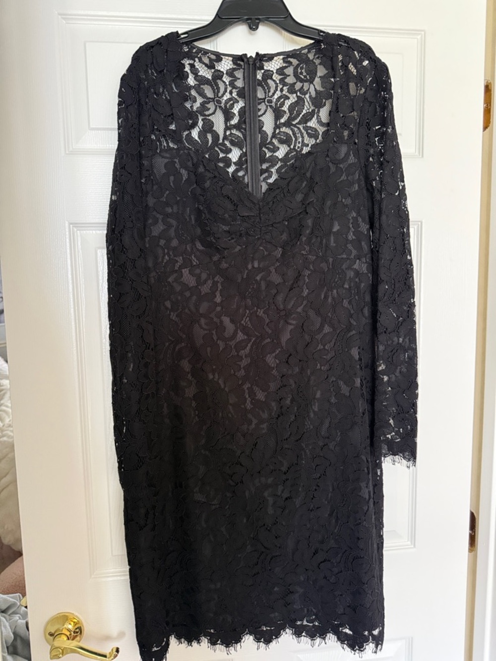 Eliza J Black Lace Long-Sleeve Sheath Dress